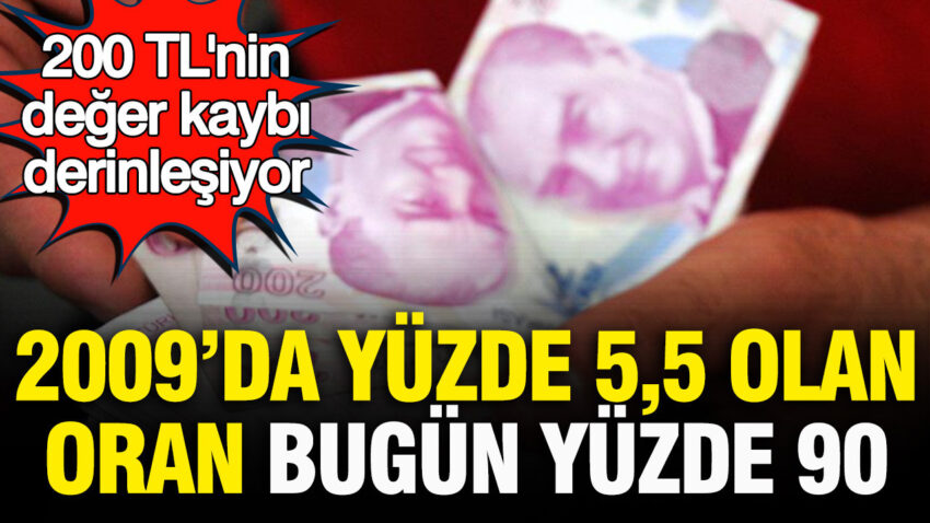 200 tlnin deger kaybi derinlesiyor 2009da yuzde 55 olan oran bugun yuzde 90 D5HfktCM